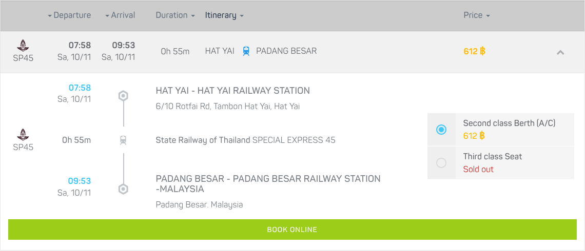 Book your train tickets online to Padang Besar