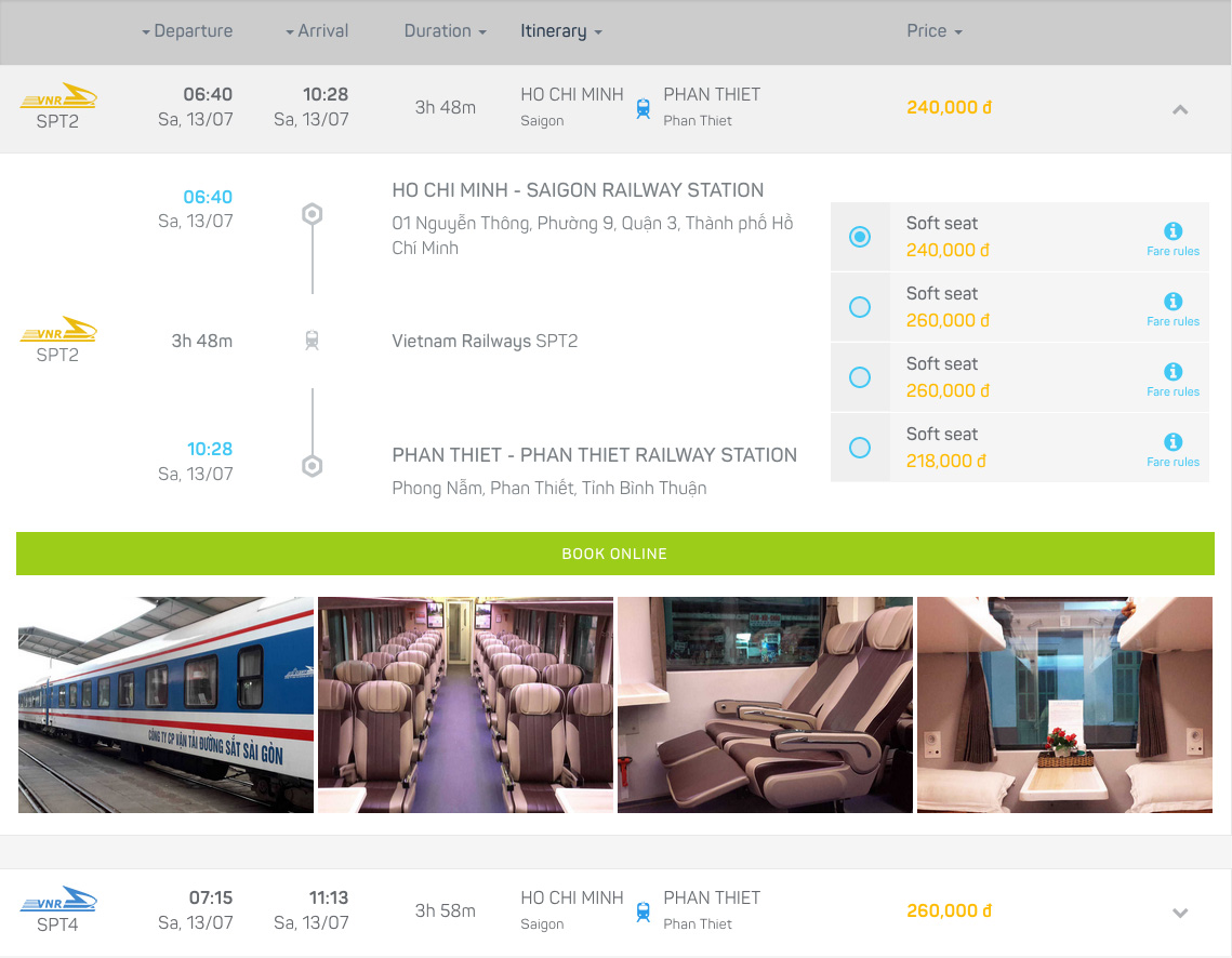 Saigon to Phan Thiet by train